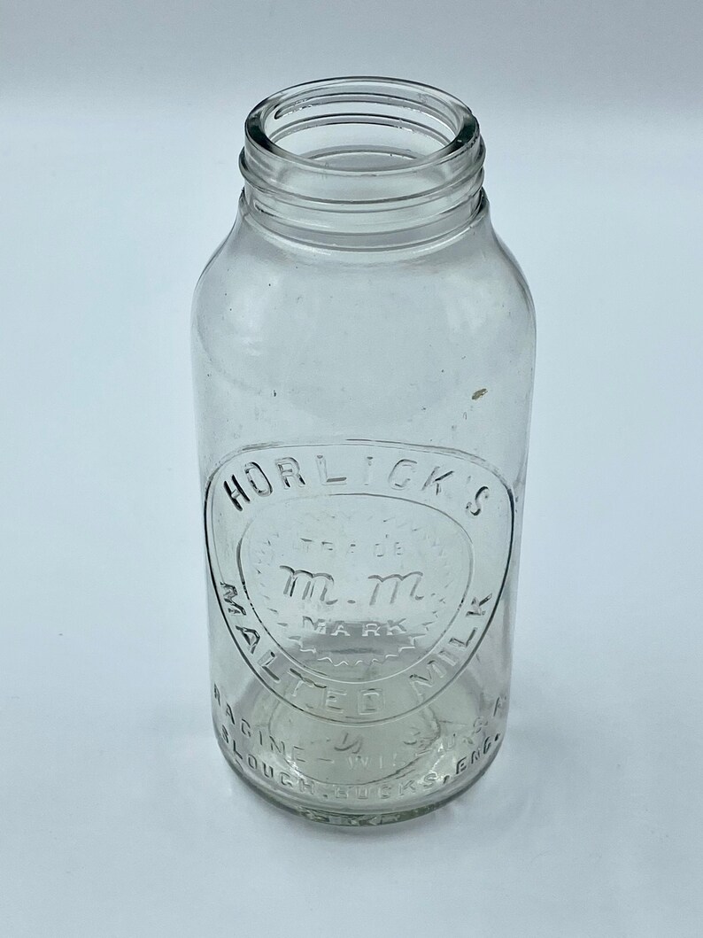 Antique Horlick U2019s Malted Milk Glass Apothecary Jar Bottle Embossed Advertising Jar C 1900 Vintage Farmhouse Kitchen Decor Art Collectibles Collectibles Delage Com Br