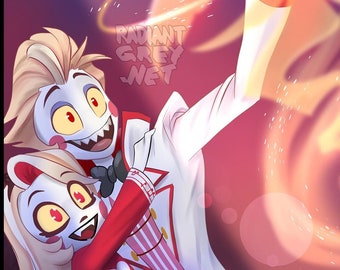 Lucifer and Charlie Hazbin Hotel print fanart wall decor Animation