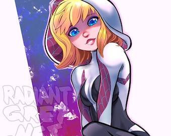 Spider Gwen Stacy Print Wall Art Decor Fanart Animation Comics