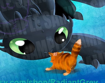 Toothless How to Train Your Dragon Poster Print Wall Art Decor Fanart movies