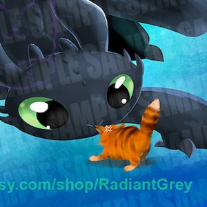 Toothless How to Train Your Dragon Poster Print Wall Art Decor Fanart movies