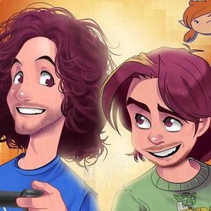 Game Grumps Poster Print Wall Art Decor Fanart youtube