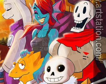 Undertale Poster PC Video Game Poster Canvas Prints Teen Dorm Bedroom  Cartoon Poster Wall Art For Home Office Living Room Decorations Unframed  36x20 : : Home