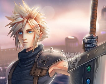 Cloud Final Fantasy 7 Remake Poster Print Wall Art Decor Fanart videogames