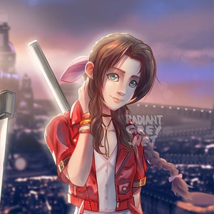 Aerith Final Fantasy 7 Remake Poster Print Wall Art Decor Fanart videogames