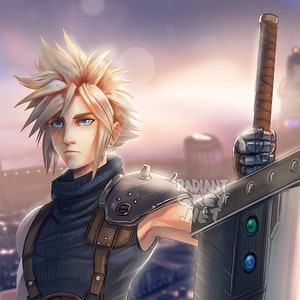 Cloud Final Fantasy 7 Remake Poster Print Wall Art Decor Fanart videogames