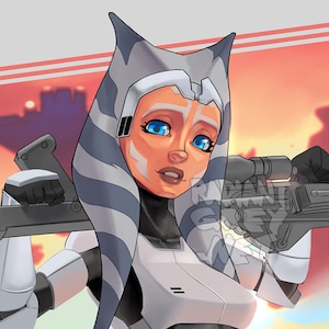 Ahsoka Support the Troops clone wars vintage recruitment print fanart wall decor Animation