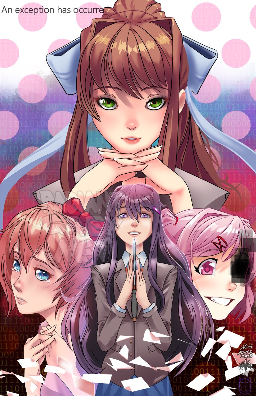 Doki Doki Literature Club Poster Print Wall Art Decor Fanart Anime Etsy