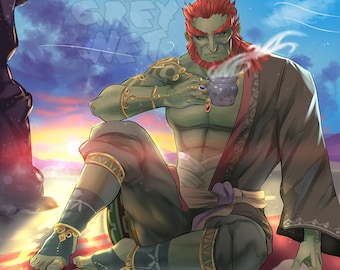 Ganondorf Print Wall Art Decor Fanart videogames lofi chill study