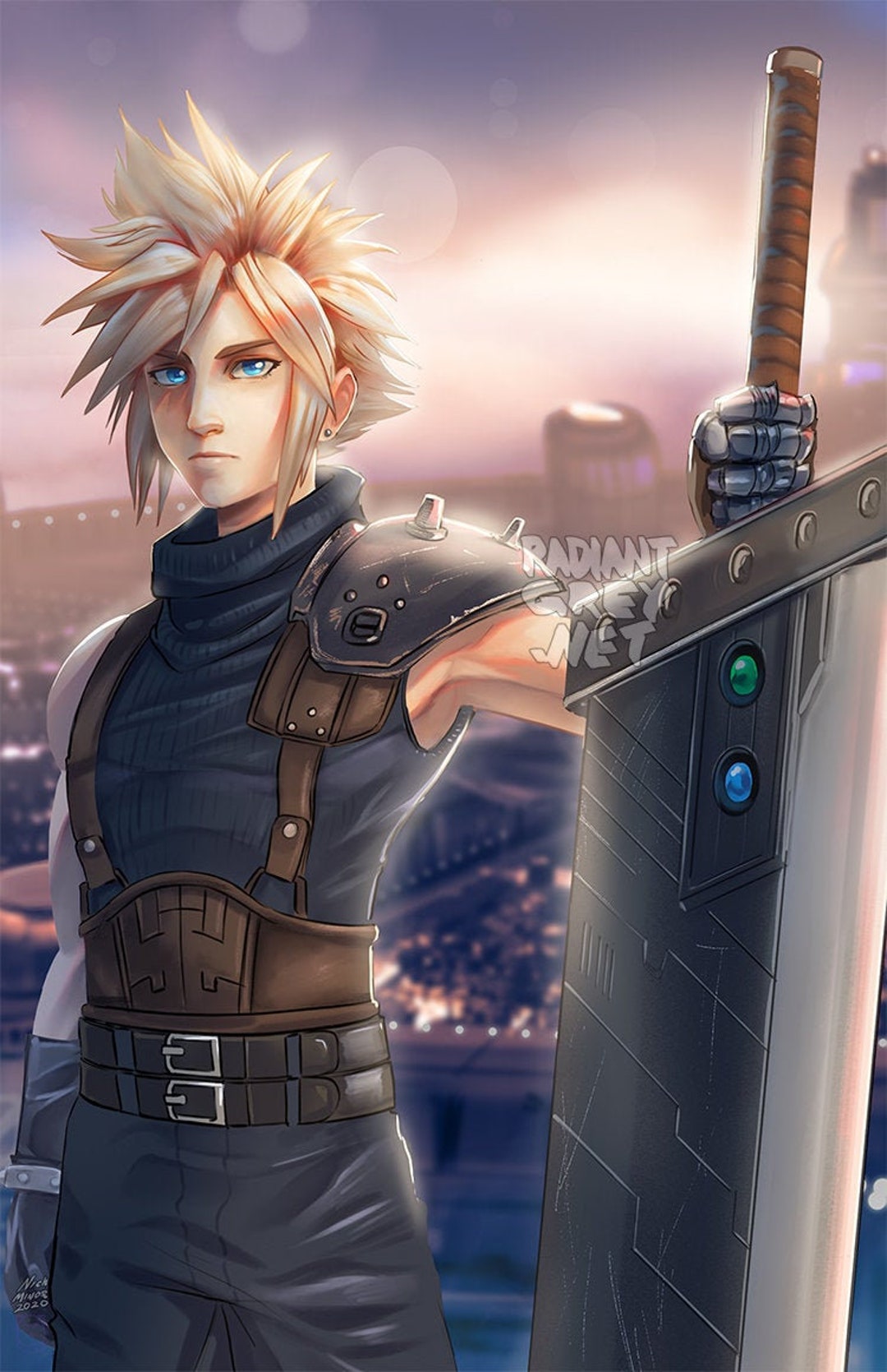 Cloud Final Fantasy 7 Remake Poster Print Wall Art Decor Fanart