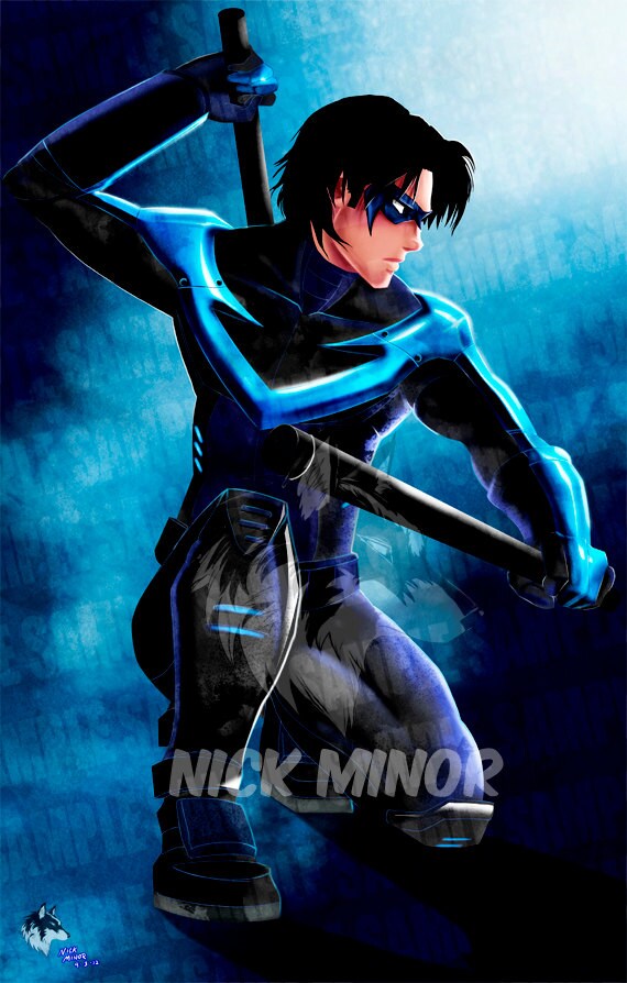 Nightwing Poster Print Wall Art Decor Fanart comics