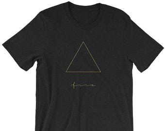 Fire Element Alchemy Tee | Black Spiritual Triangle Shirt | Mystic Fire Sign T-Shirt | Sacred Geometry Witchy Tee, Minimal Halloween Shirt