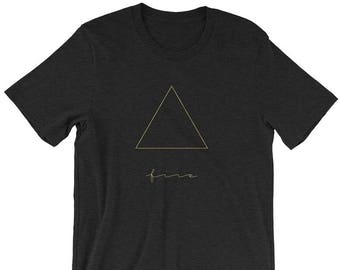 Vuur Element Alchemy Tee | Zwart Spiritual Triangle Shirt | Mystic Fire Sign T-Shirt | Heilige Geometrie Witchy Tee, Minimal Halloween Shirt