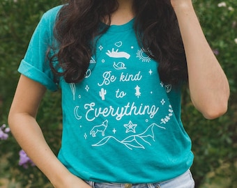 Boho Be Kind to Everything Tee, Kindness Quote Shirt, Kindness Matters T-Shirt, Hippie Be Kind Tee, Inspirerende Positieve Boodschap Tee