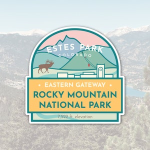 Estes Park Colorado Sticker / Rocky Mountain National Park Sticker / Outdoorsy Vinyl Travel Sticker / Adventure Sticker Waterproof