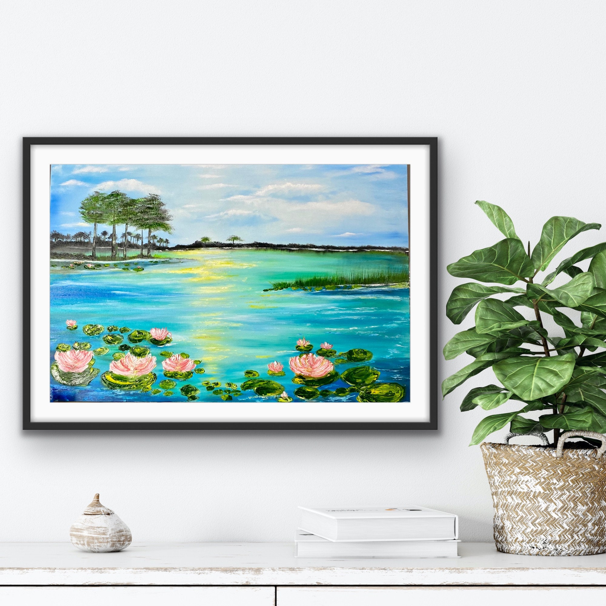 Blaue Lotus Kunst. Von Grayton Strand. 30 A Florida. | Etsy