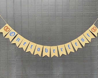 ONEtoberfest PRETZEL Burlap Banner, Baby’s First Birthday Theme, Pretzel Oktoberfest, German Octoberfest Birthday Party