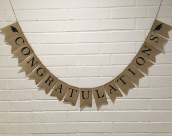 CONGRATULATIONS Burlap Banner, Graduation Banner, Class of 2017 Banner, Graduation Party Decor, Graduation Banner, Graduation Announcement