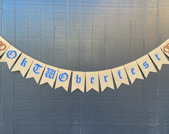 OkTWOberfest PRETZEL Burlap Banner, Baby’s Second Birthday Theme, Pretzel Oktoberfest, German Octoberfest Birthday Party