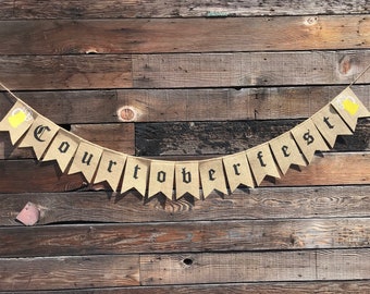 OKTOBERFEST Burlap Banner, Personalized Oktoberfest Banner, Family Name Oktoberfest, Custom German Beer Garden, Octoberfest Party