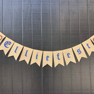 OKTOBERFEST PRETZEL Burlap Banner, Personalized Oktoberfest Banner, Family Name Oktoberfest, Custom German Beer Garden, Octoberfest Party