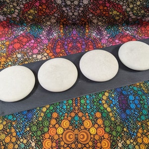 Mandala - Dot Painting - 3 inch Art Stone BLANKS - Set of 4! Smooth Surface ready for your next art inspiration!
