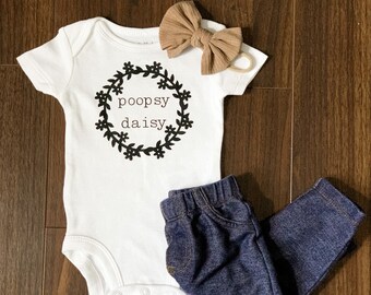 Bodysuit for Boys or Girls Daisy Infant Shirt Flower Onesie Daisy Baby Onesie Trendy Hipster Baby Clothes