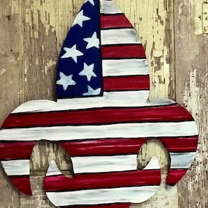 Ametican flag Fleur de Lis