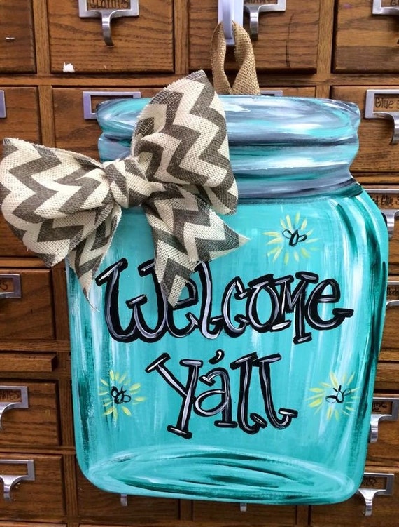Precious Mason Jar Door Hanger Etsy