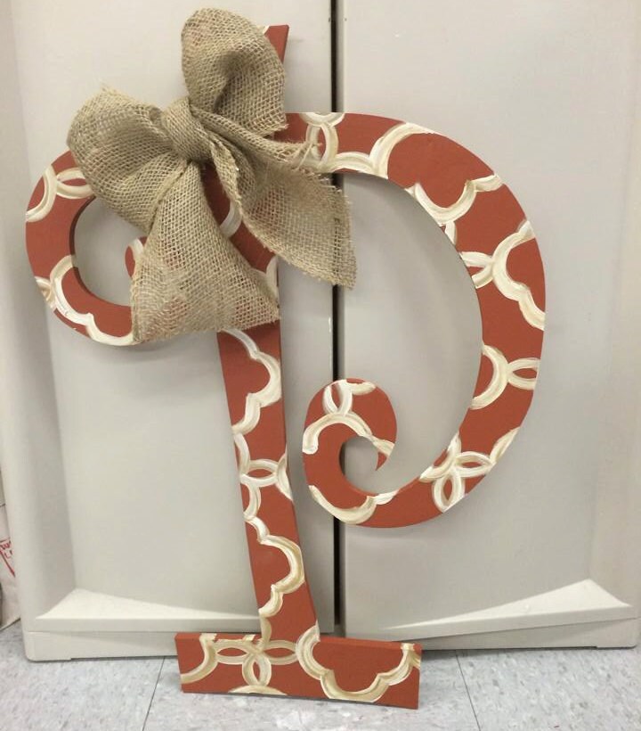 Personalized Wood Initial Door Hanger Etsy