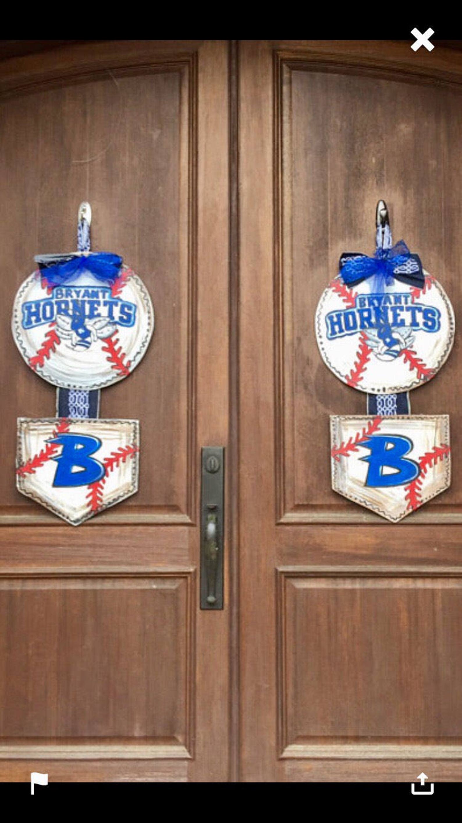 Baseball Wooden Door Hanger Etsy