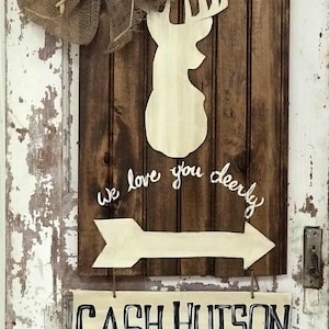 Deer, duck, or bear baby hospital door hanger