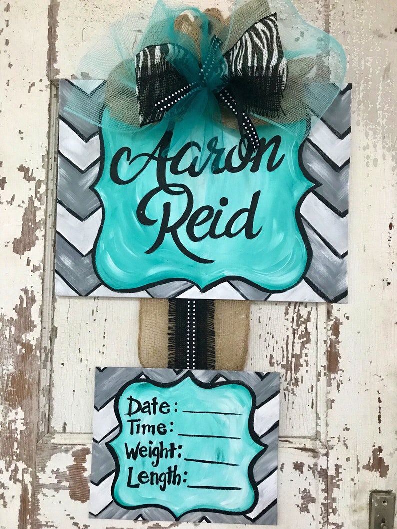 Adorable Baby Hospital Door Hanger Etsy