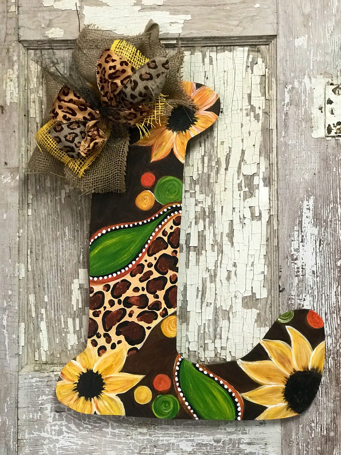 Colorful Personalized Wood Initial Door Hanger Etsy