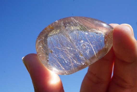 Rutilated Shaman Quartz Lens From Brazil Rutile Quartz Clear Etsy