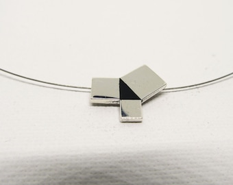 Silver pendant Pythagorean theorem by Antonis Xenakis / pythagoras / greek / math / enamel / math jewelry