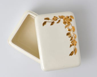 Mid century Jewelry Box with Gold Accents