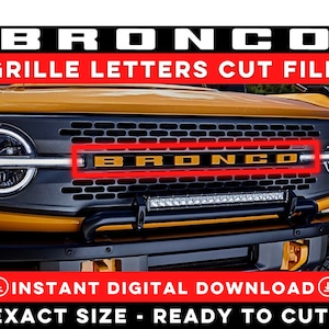 Bronco Grille Letters CUT FILE, bronco grill lettering, Bronco svg, Bronco png, Bronco Grill, Bronco Grille, Bronco Sticker, Bronco Decal