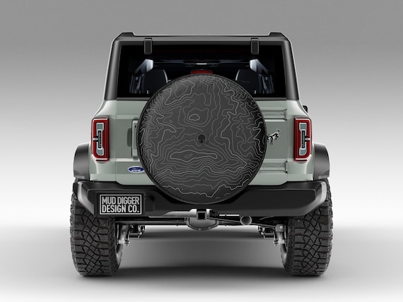 Custom Ford Bronco Spare Tire Cover with Backup Camera — 2021-2025 Ford Bronco, Bronco Tire Cover, Bronco Accessories, Ford Bronco Gifts