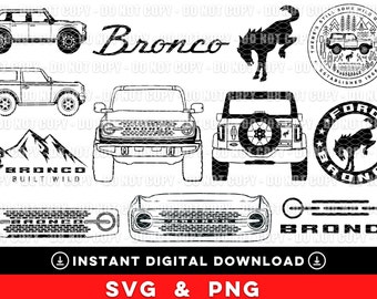 Ford Bronco SVG PNG Cricut Silhouette Cut Files, Bronco Grill, Ford Bronco Grille, Ford Bronco Logo, Ford Bronco Shirt, 2021 Ford Bronco