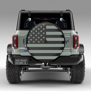 American Flag TIRE COVER with Back-Up Camera Port