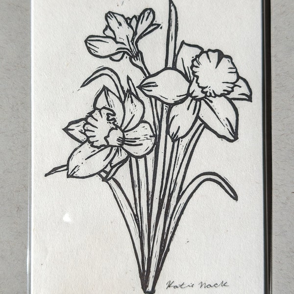 Daffodils - Lino Print