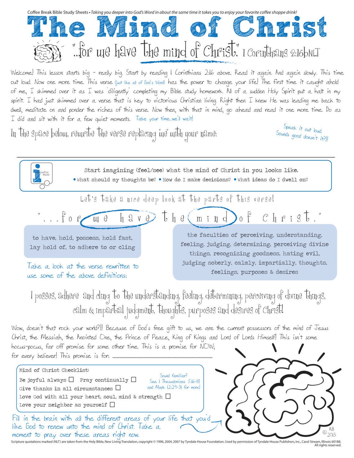 Coffee Break Bible Study Mind of Christ Etsy