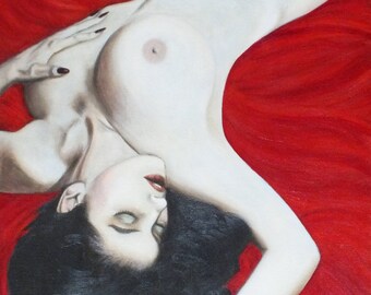 Female Nude - Original Oil Painting on stretchered canvas by International artist Allen Richings