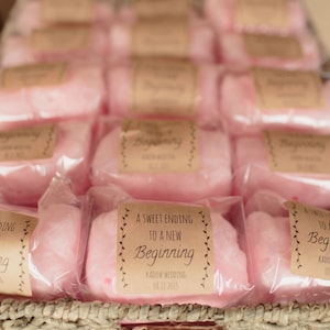 24 Small Cotton Candy Party Favors with Custom Labels image 1