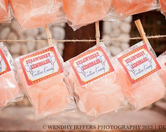 10 Cotton Candy Party Favors with Custom Labels