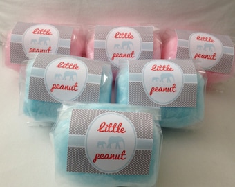 16 Small Cotton Candy Party Favors with Custom Labels