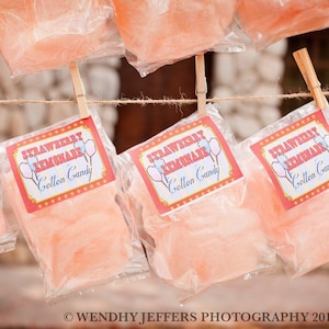 15 Cotton Candy Party Favors with Custom Labels