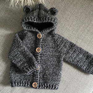 Gehäkelte Bär Hoodie / 0-3 Monate bis 1-2Jahre / gehäkelte Babykleidung / Unisex-Kleidung