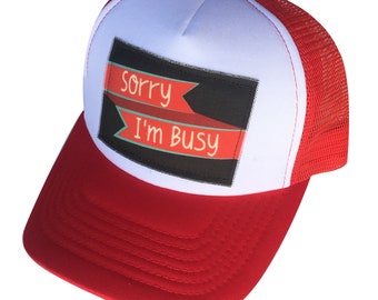 custom red trucker hat